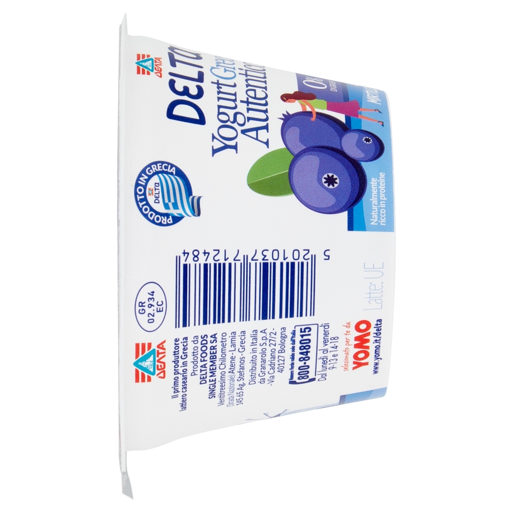 Delta Yogurt Greco Autentico 0% di Grassi Mirtillo 150 g